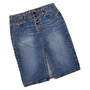 Vintage Y2K l.e.i. Denim midi skirt